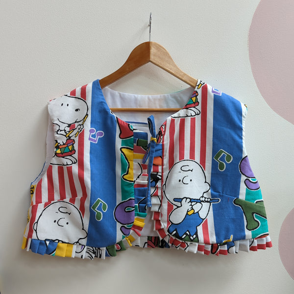 Cropped Bolero jacket made with Reworked Duvet Cover Size 12