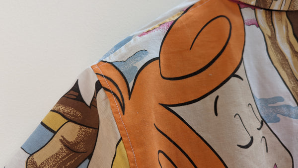 Cropped Shirt + Shorts made from Reworked Duvet Cover. Size 10