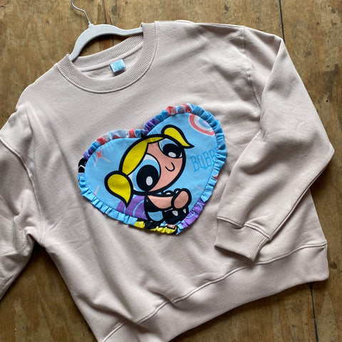 L Blush Pink Reworked Heart Duvet Jumper In This Fabric