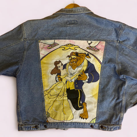 Denim Jacket made with Reworked Duvet Cover.
