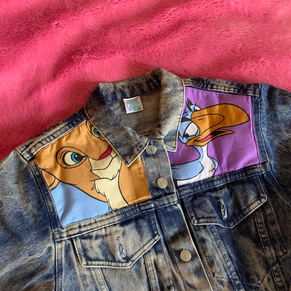 Denim Jacket made with Reworked Duvet Cover.