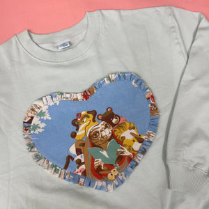 LARGE MINT Reworked Heart Duvet Jumper In This Fabric