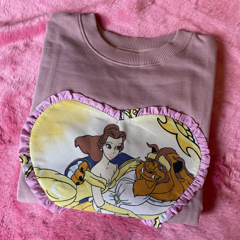 Reworked Heart Duvet Jumper - Size Large