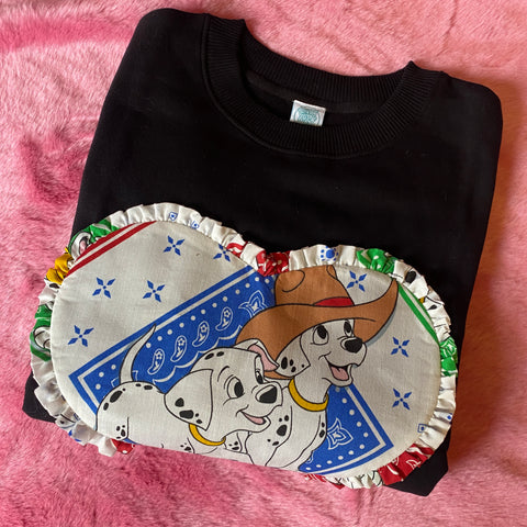 Reworked Heart Duvet Jumper - Size Large