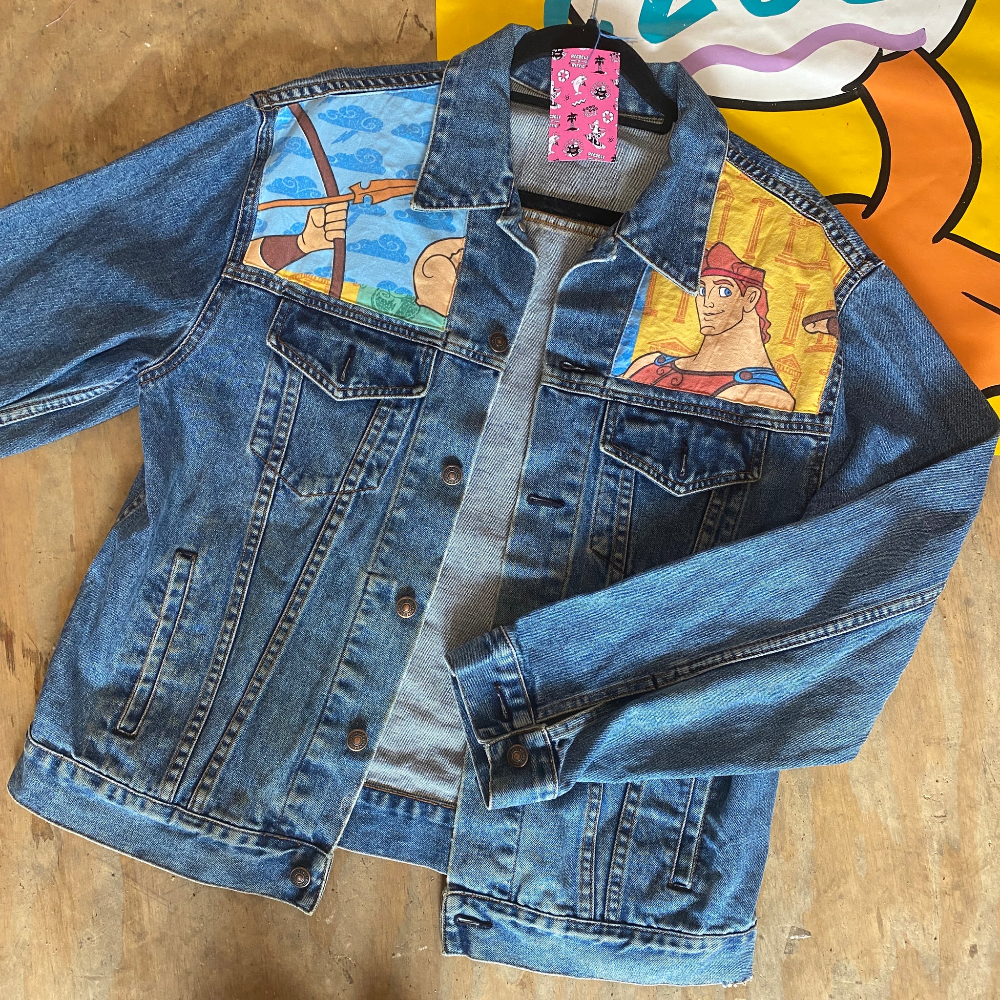SKOLOCT HAND-DRAWN REWORKED DENIM JACKET