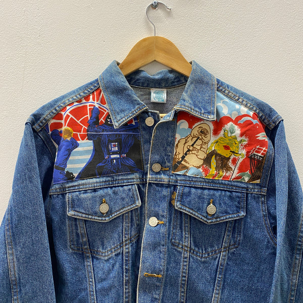Denim Jacket made with Reworked Duvet Cover.