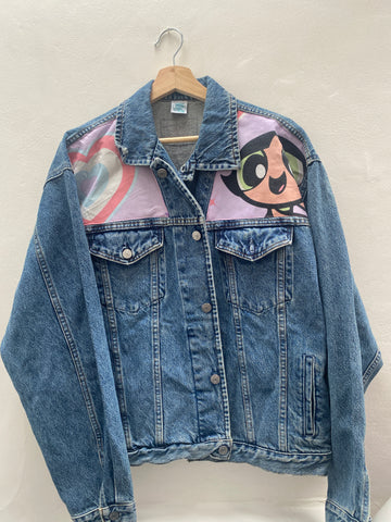 Denim Jacket made with Reworked Duvet Cover.