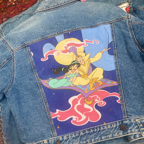 Denim Jacket made with Reworked Duvet Cover.