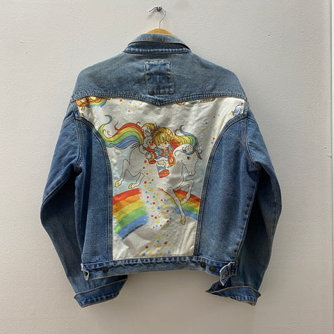 Denim Jacket made with Reworked Duvet Cover.