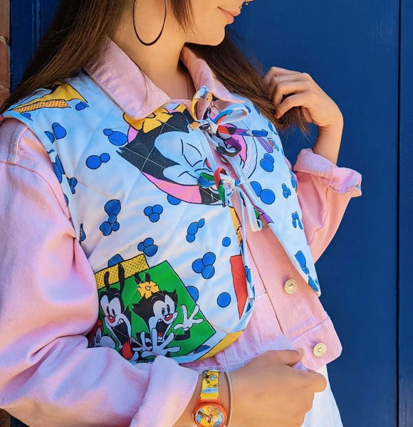 Bolero Jacket made with Reworked Duvet Cover.