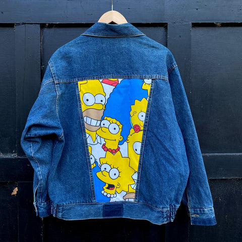 Denim Jacket made with Reworked Duvet Cover.