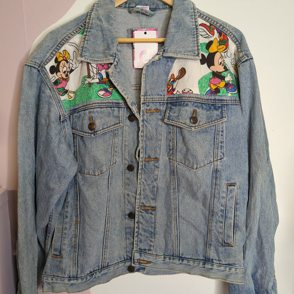Denim Jacket made with Reworked Duvet Cover.