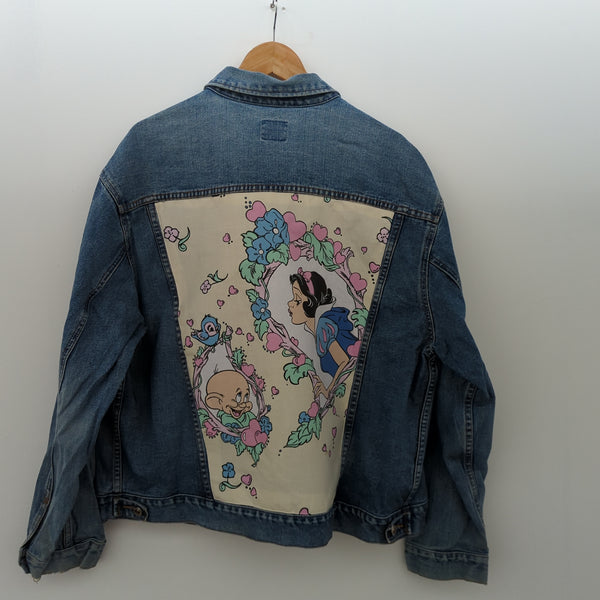 Denim Jacket made with Reworked Duvet Cover.