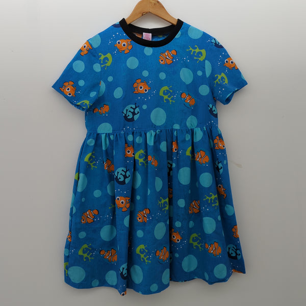 Dress made with Reworked Duvet Cover Size 6 "NM"