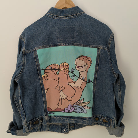 Vintage Denim Jacket made with Reworked Duvet Cover.