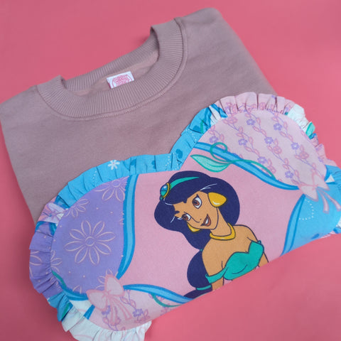 Reworked duvet jumper in Pink- Size S