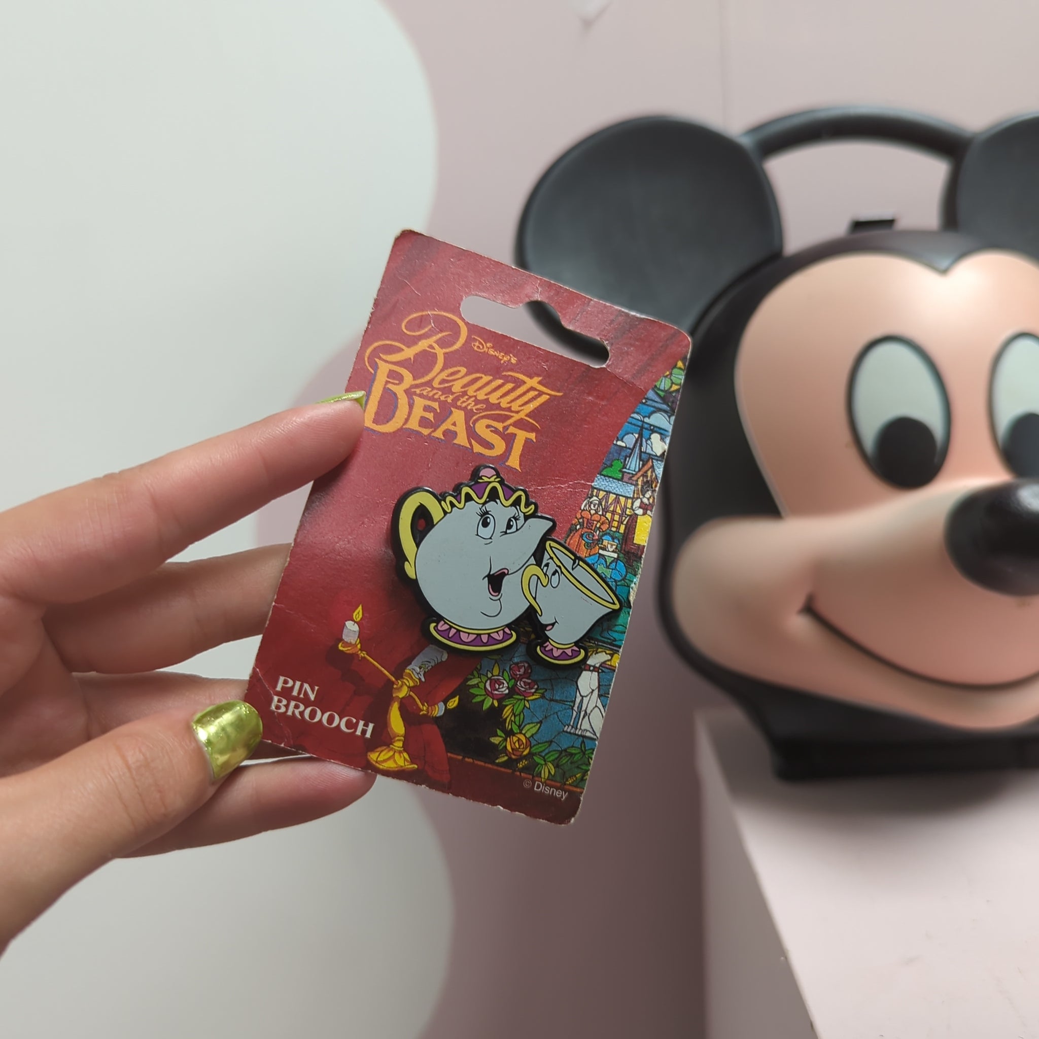 Vtg Beauty & The Beast Pin Brooch