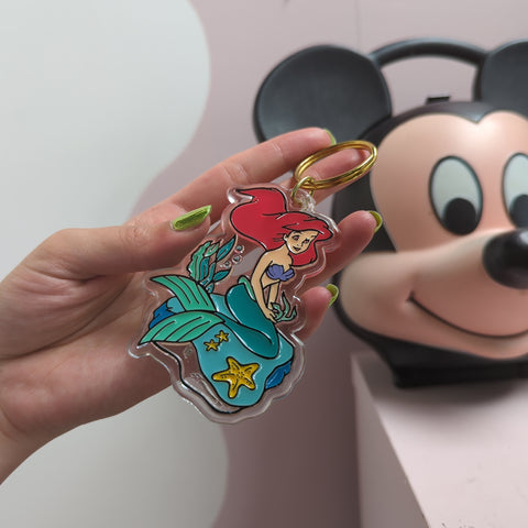 Vtg Little Mermaid Keyring