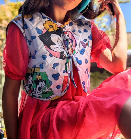 Quilted Bolero made with Reworked Duvet Cover