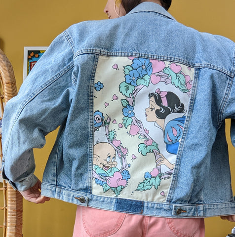 Denim Jacket made with Reworked Duvet Cover.