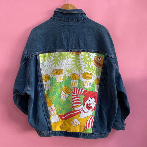Denim Jacket made with Reworked Duvet Cover.