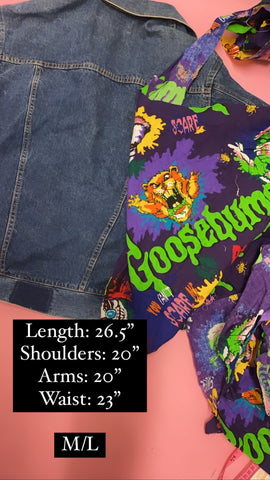 Denim Jacket made with Reworked Duvet Cover.