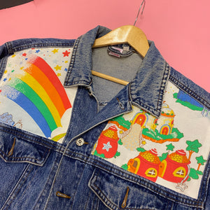 Denim Jacket made with Reworked Duvet Cover.
