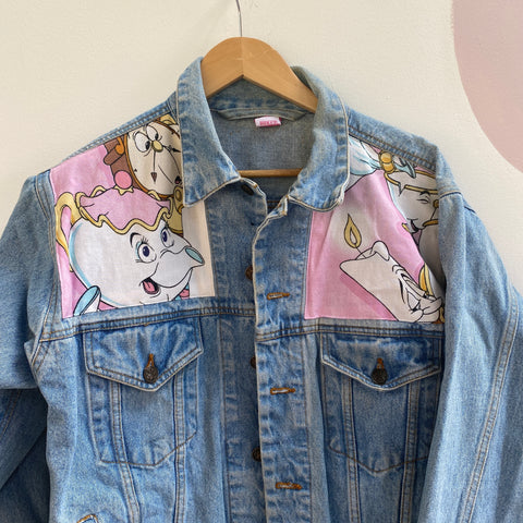 Denim Jacket made with Reworked Duvet Cover.