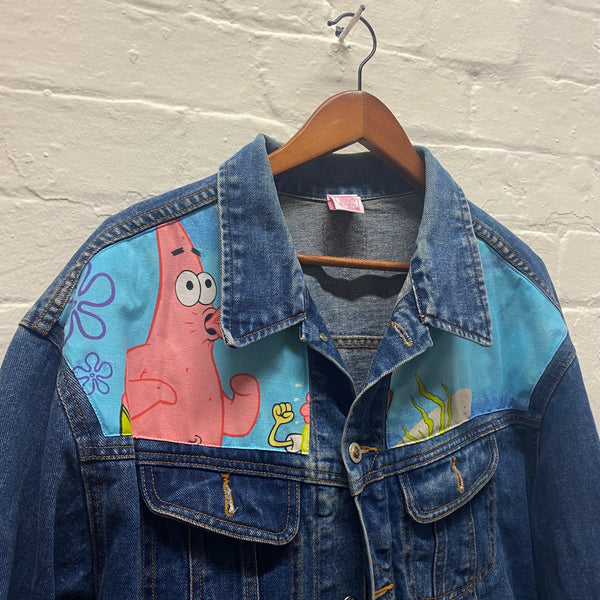 Denim Jacket made with Reworked Duvet Cover.
