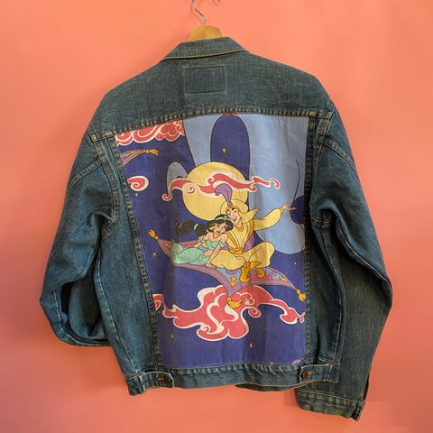 Denim Jacket made with Reworked Duvet Cover.
