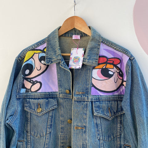 Denim Jacket made with Reworked Duvet Cover.