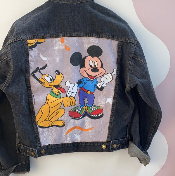 Denim Jacket made with Reworked Duvet Cover.