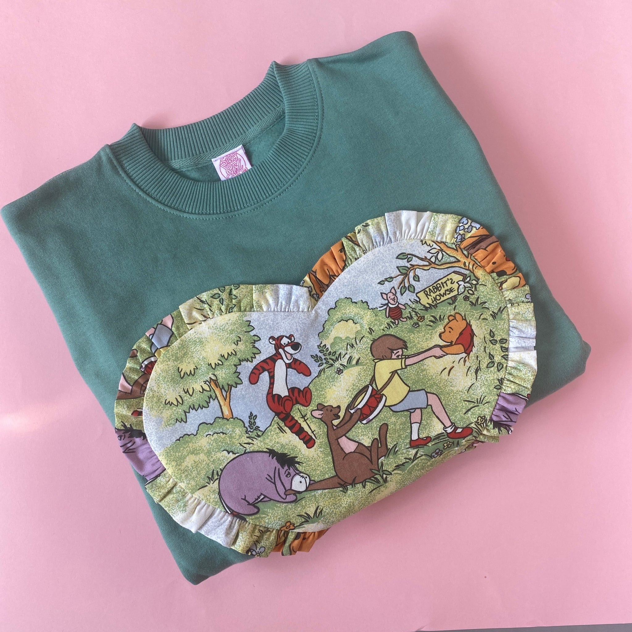 Limited Edition Reworked duvet jumper - Green, Large