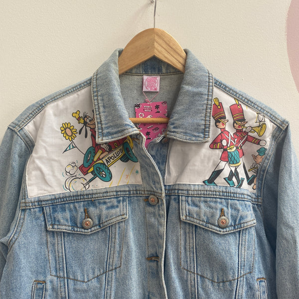 Denim Jacket made with Reworked Duvet Cover.