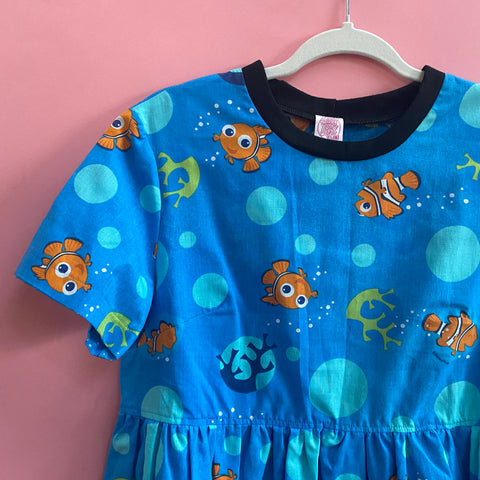 Dress made with Reworked Duvet Cover Size 6 "NM"