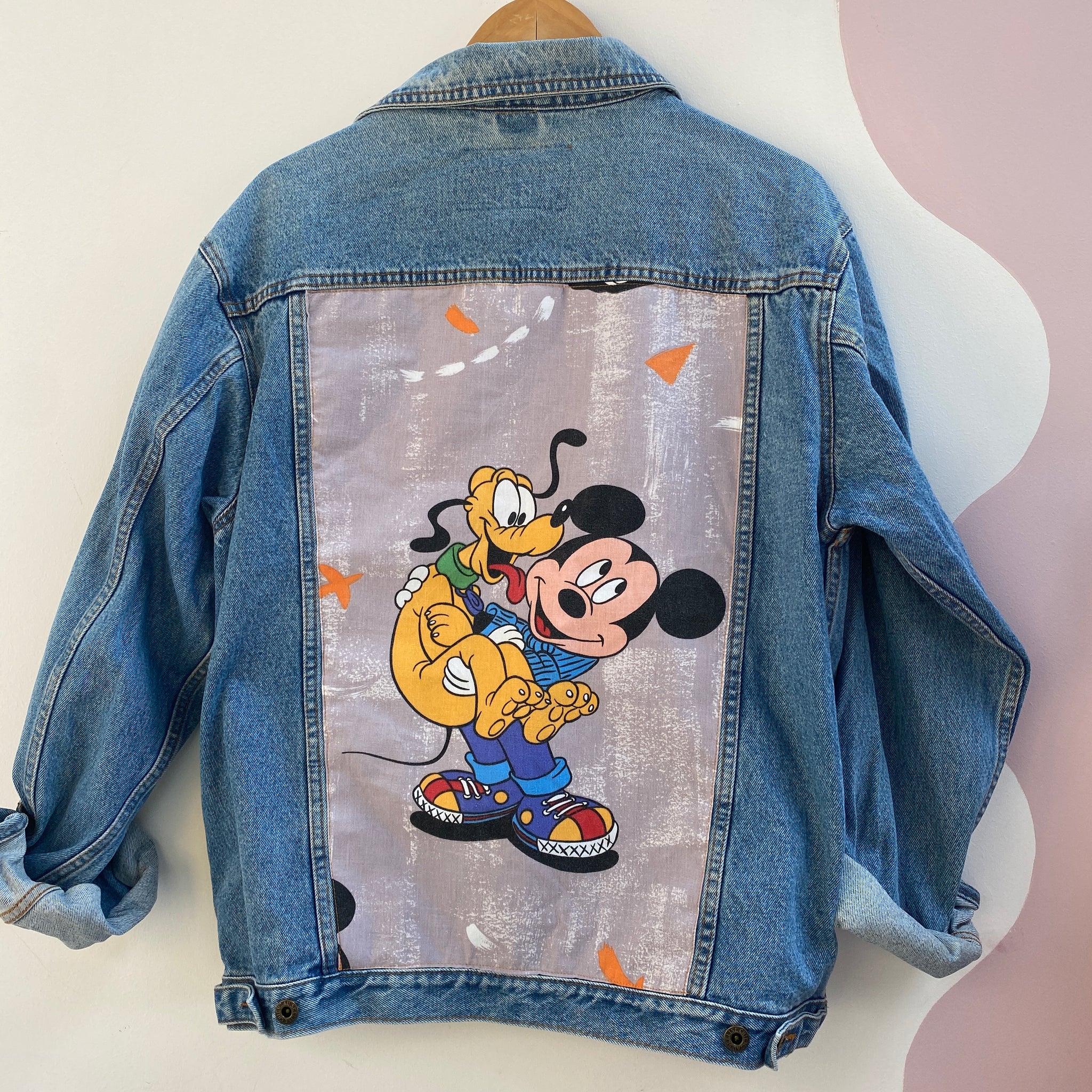 Denim Jacket made with Reworked Duvet Cover.