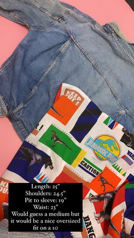 Denim Jacket made with Reworked Duvet Cover.