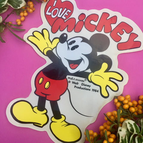 I Love Mickey Mouse Vinyl Sticker XL No.27